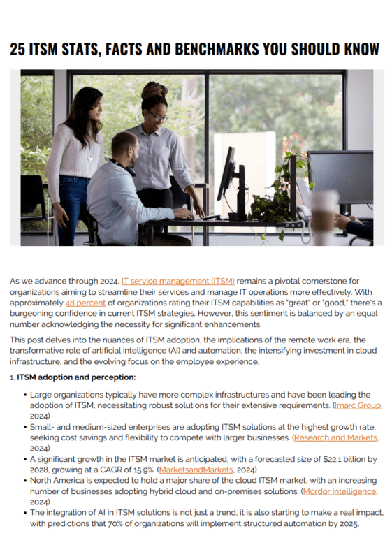 PDF zu 25 ITSM STATS, FACTS AND BENCHMARKS YOU SHOULD KNOW
